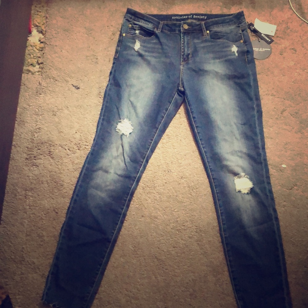 Article of society distressed ankle length